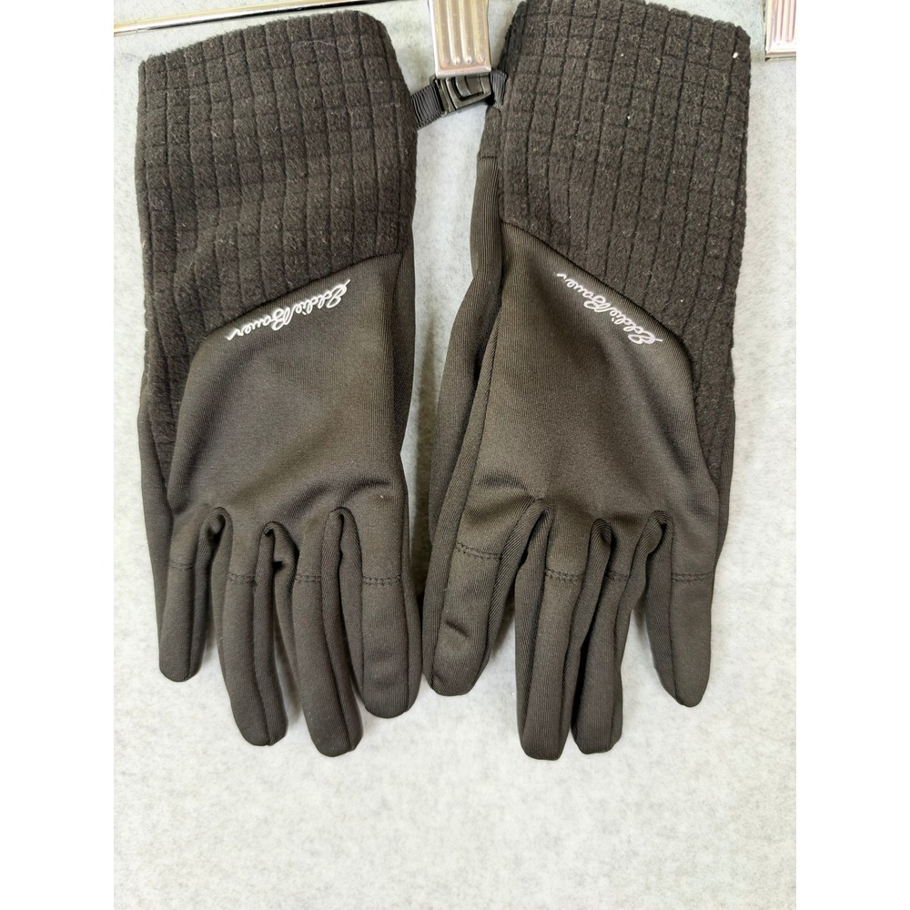 Eddie Bauer Mens Gray Quilted Cuff Winter Gloves Stretch Outdoor Warmth